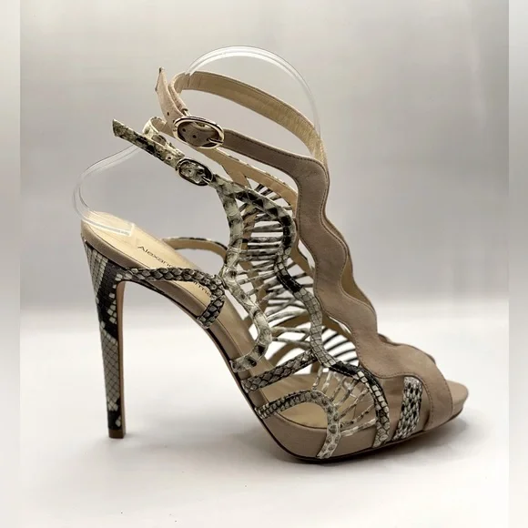 ALEXANDRE BIRMAN New! Snake Skin Python Salto Alto Sandals in